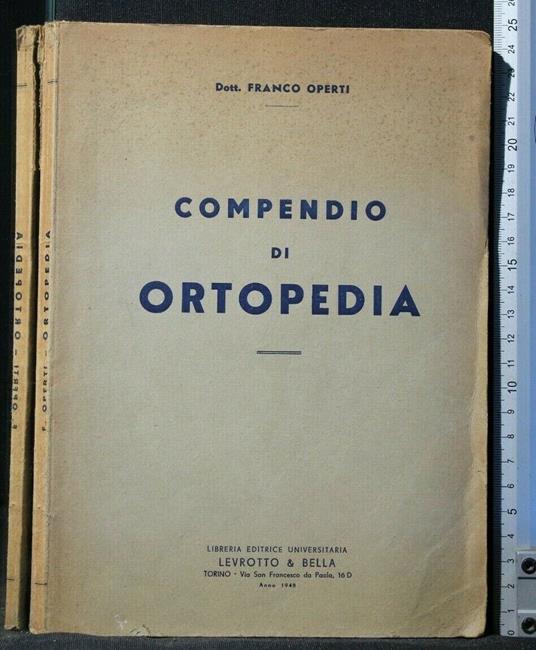 Compendio di Ortopedia - Franco Operti - copertina