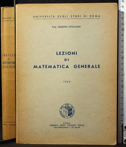 Lezioni di matematica generale 1964 - Giuseppe Ottaviani - copertina