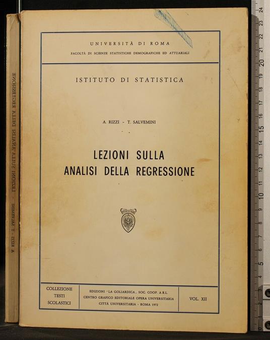 Lezioni Sulla Analisi Della Regressione. Vol Xii - Rizzi - copertina