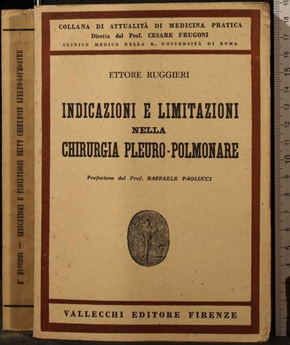 Indicazioni e Limitazioni Della Chirurgia - Ruggieri - copertina