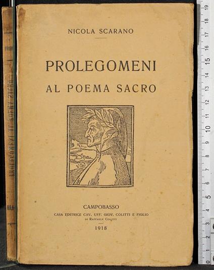 Prolegomeni al poema sacro - Nicola Scarano - copertina