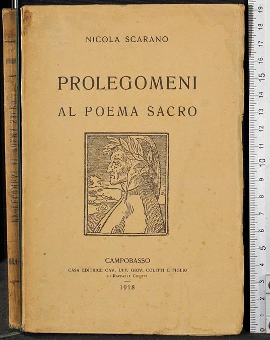 Prolegomeni al poema sacro - Nicola Scarano - copertina