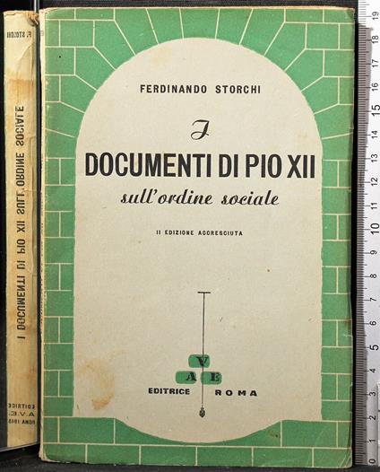 Documenti di Pio XII sull'ordine sociale - Ferdinando Storchi - copertina