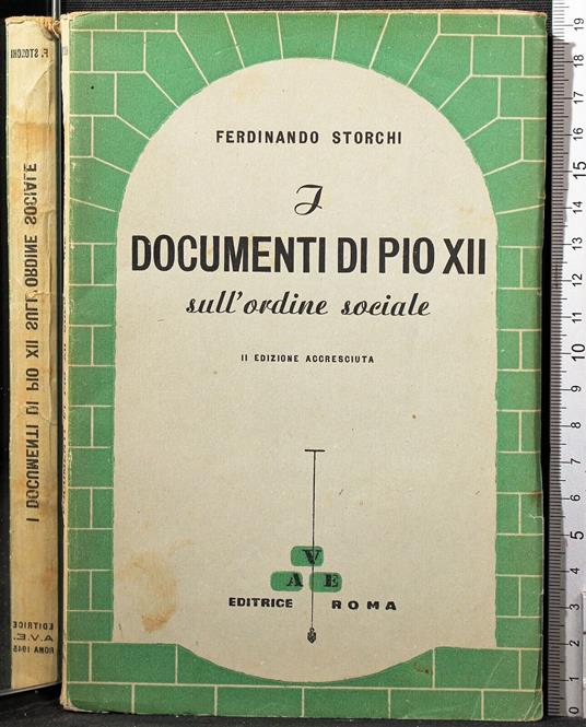 Documenti di Pio XII sull'ordine sociale - Ferdinando Storchi - copertina
