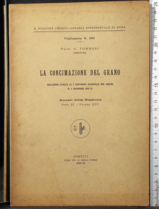 La concimazione del grano. Annali… Serie II - Vol XIV - Tommasi - copertina