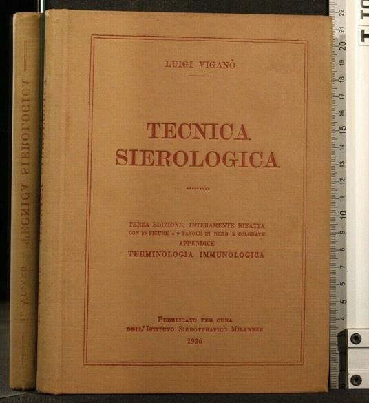 Tecnica Sierologica - Luigi Viganò - copertina