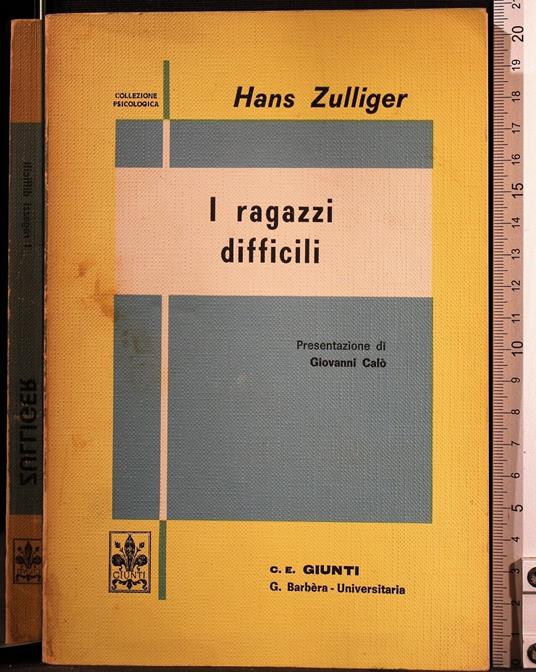 I ragazzi difficili - Hans Zulliger - copertina