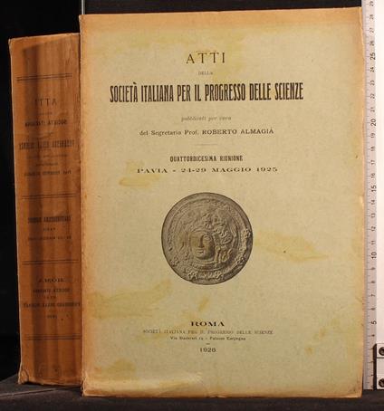 Atti società italiana progresso delle scienze. 14a riunione - copertina