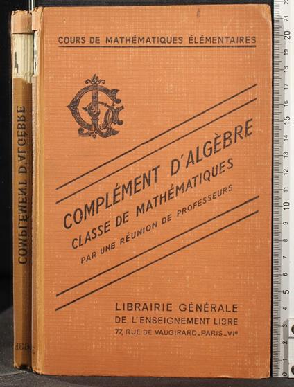 Complement d'algebre. Classe de mathematiques - copertina