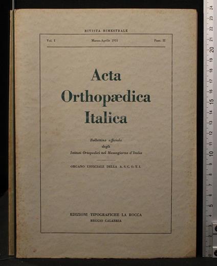 Acta orthopaedica italica Vol I Fasc II - copertina