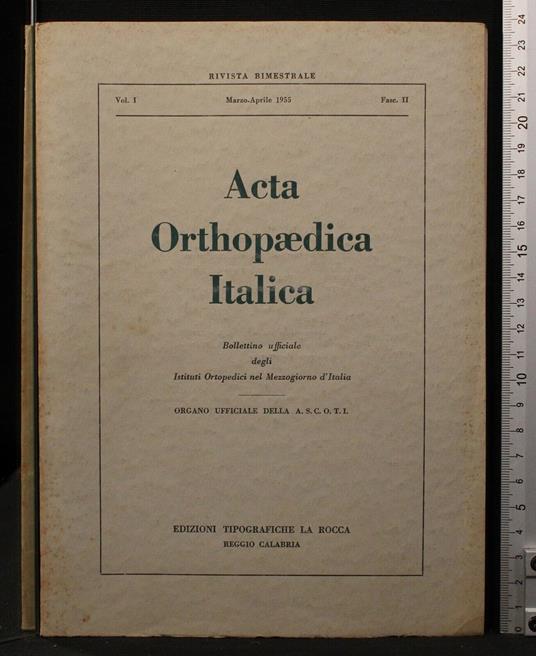 Acta orthopaedica italica Vol I Fasc II - copertina