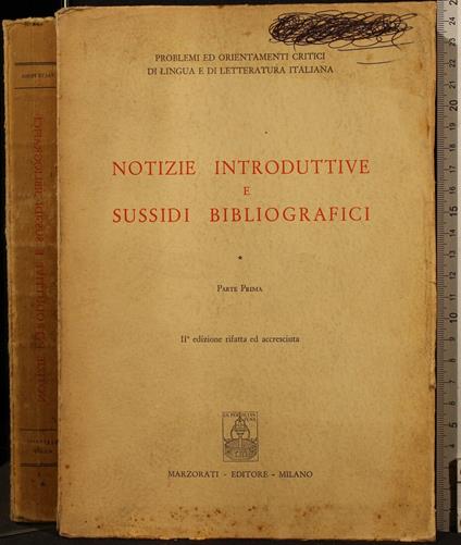 Notizie Introduttive e Sussidi Bibliografici. Parte Prima - copertina