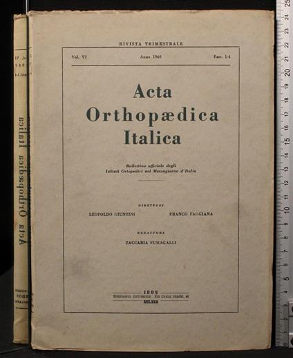 Acta Orthopaedica Italica Vol VI - copertina