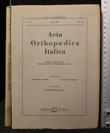 Acta Orthopaedica Italica Vol VI - copertina