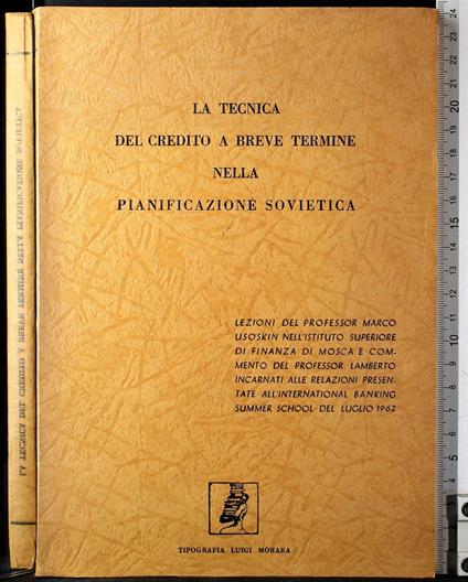 La tecnica del credito a breve termine nella pianificaz. - copertina