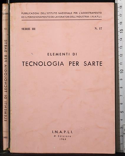 Elementi di tecnologia per sarte - copertina