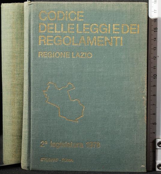 Codice delle leggi e dei regolamenti. Lazio 1978 - copertina
