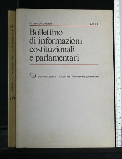 Bollettino di Informazioni Costituzionali e Parlamentari - copertina