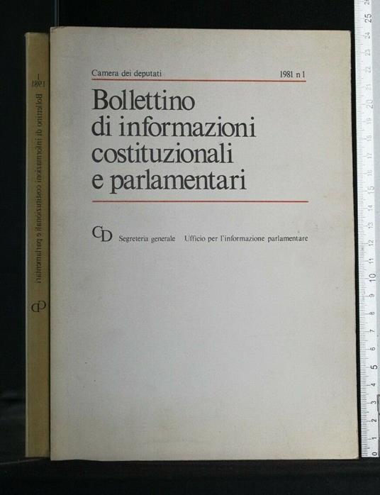 Bollettino di Informazioni Costituzionali e Parlamentari - copertina