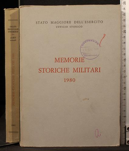 Memorie storiche militari 1980 - copertina