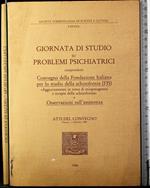Giornata di studio su problemi psichiatrici… Atti.
