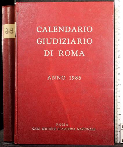 Calendario giudiziario di Roma. Anno 1986 - copertina