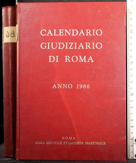 Calendario giudiziario di Roma. Anno 1986 - copertina