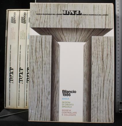 Bilancio 1986 in 3 volumi - copertina