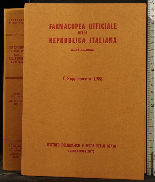 Farmacopea Ufficiale Della Repubblica Italiana.1 Supplemento 1988 - copertina