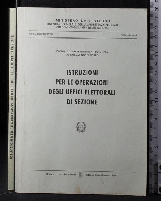 Istruzioni per le operazioni degli uffici elettorali di sezione - copertina