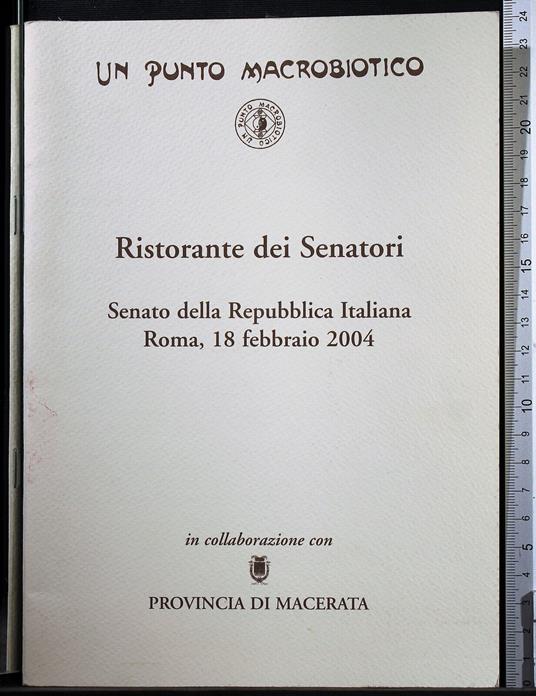 Un punto macrobiotico. Ristorante dei senatori - copertina