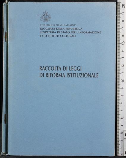 Raccolta di leggi di riforma istituzionale - copertina