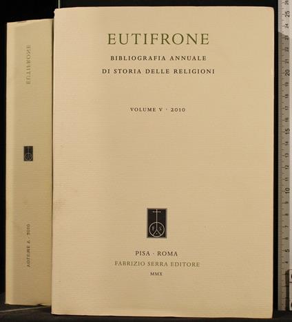 Eutifrone. Bibliografia Annuale di Storia Delle Religioni. Vol V - copertina