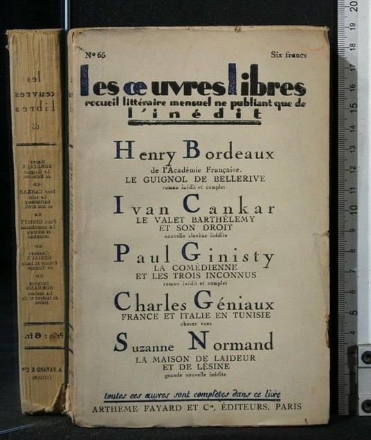Les Oeuvres Libres Recueil Litteraire Mensuel Ne Publiant Que De - copertina