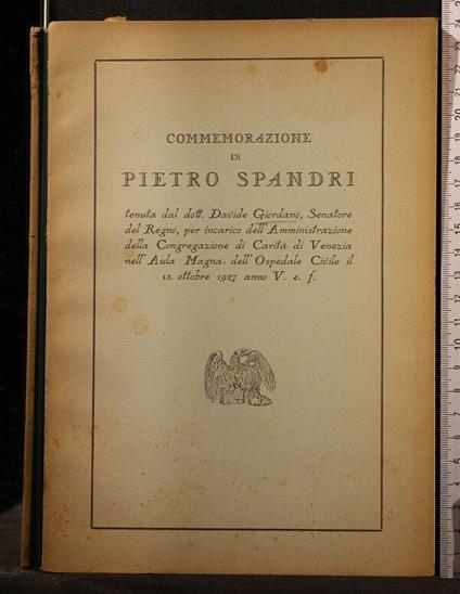 Commemorazione di Pietro Spandri - copertina