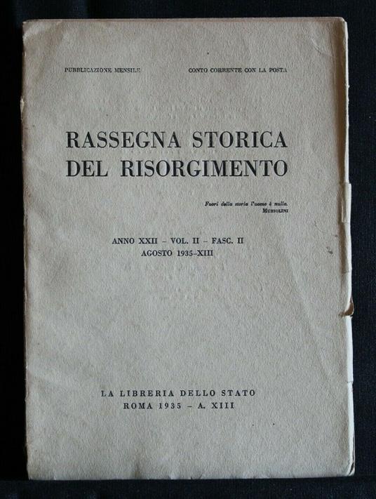 Rassegna Storica Del Risorgimento - copertina