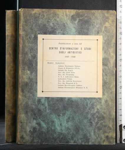 Atti Del 1° Congresso Nazionale Sugli Antibiotici 30 Settembre-1 - copertina