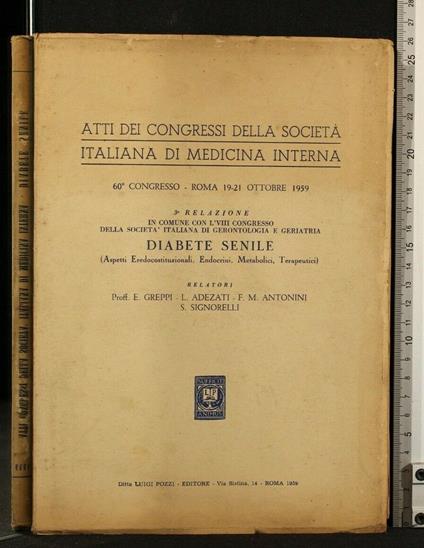 Atti Dei Congressi Della Società Italiana di Meidcina Interna - copertina