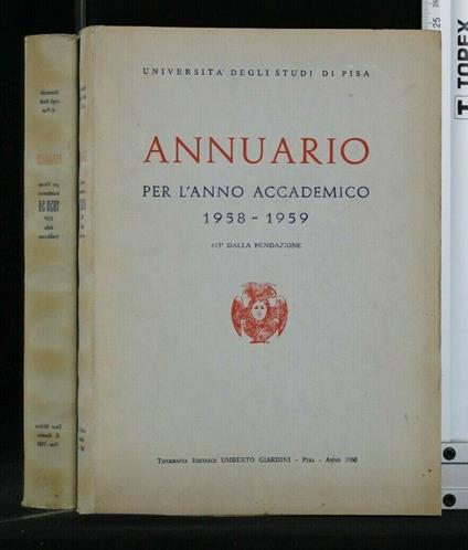 Annuario per L'Anno Accademico 1958-1959 - copertina