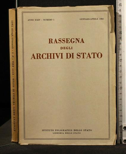 Rassegna Degli Archivi di Stato N 1 Gennaio/Aprile 1964 - copertina