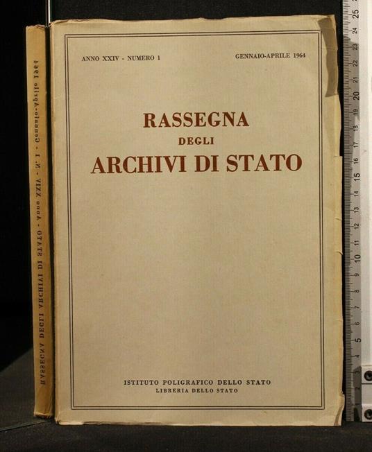 Rassegna Degli Archivi di Stato N 1 Gennaio/Aprile 1964 - copertina