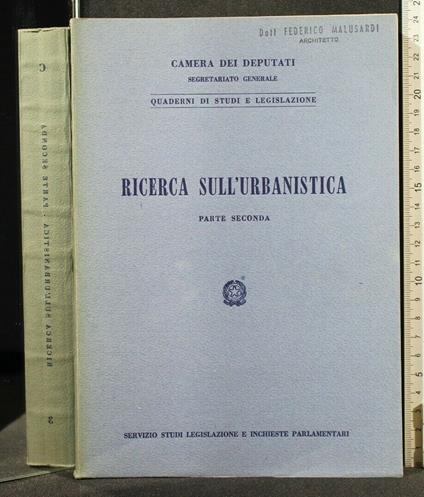 Ricerca Sull'Urbanistica Parte Seconda - copertina