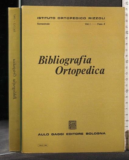 Bibliografia Ortopedica Vol I Fasc 2 Marzo 1968 - copertina