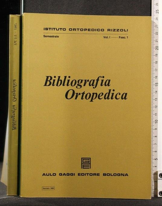 Bibliografia Ortopedica Vol 1 Fasc 1- Gennaio 1968 - copertina