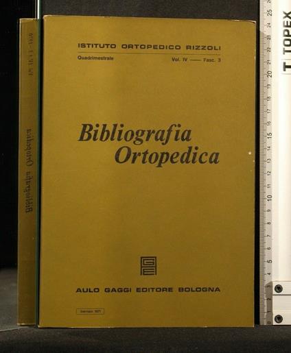 Bibliografia Ortopedica Vol 4 Fasc 3 - Gennaio 1971 - copertina