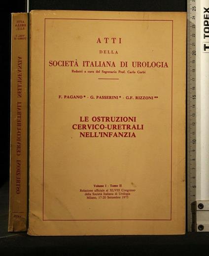 Atti Della Società Italiana di Urologia Le Ostruzioni - copertina