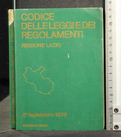 Codice Delle Leggi Dei Regolamenti Regione Lazio - copertina