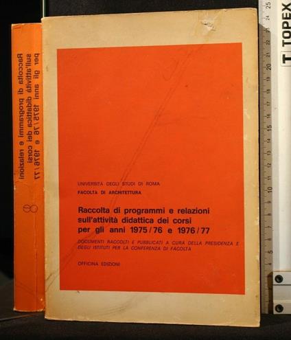 Raccolta di Programmi e Relazioni Sull'Attività Didattica Dei - copertina