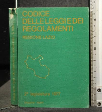 Codice Delle Leggi Dei Regolamenti Regione Lazio - copertina
