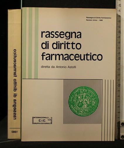 Rassegna di Diritto Farmaceutico Numero Unico 1980 - copertina